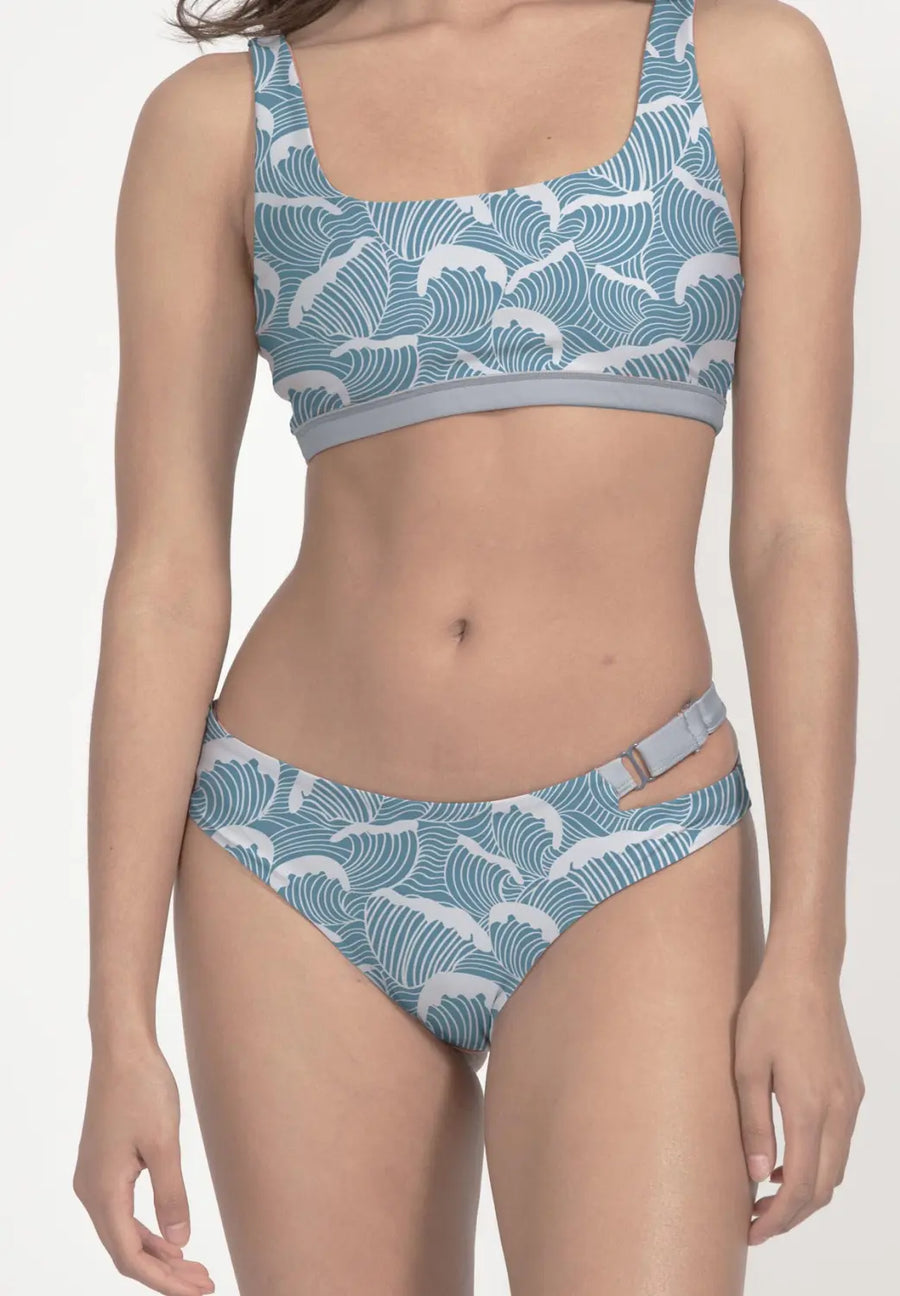 Caparica Bikini Bottom Reversible in Ocean Waves / Light 