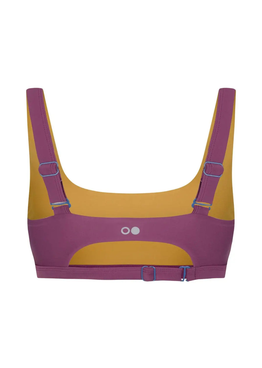 Caparica Bikini Top Reversible in Lavender / Honey Mustard -