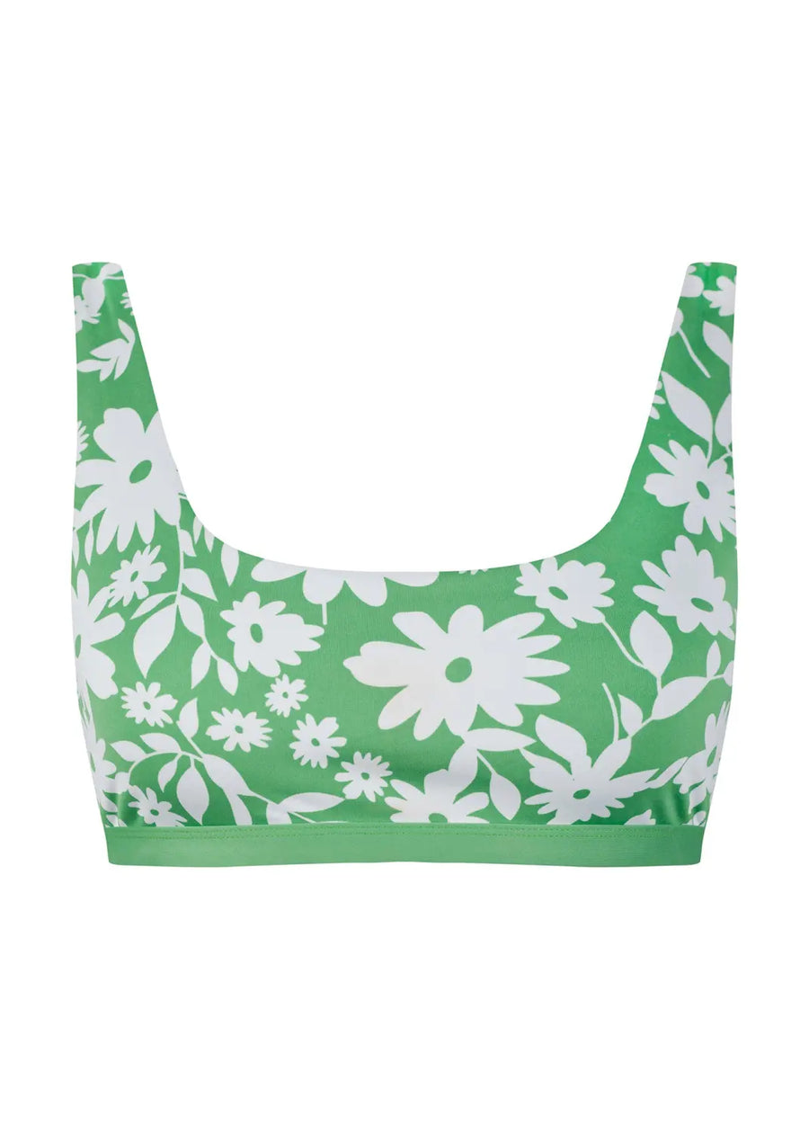 Caparica Top in Green Moonflower / Mint - bikini top