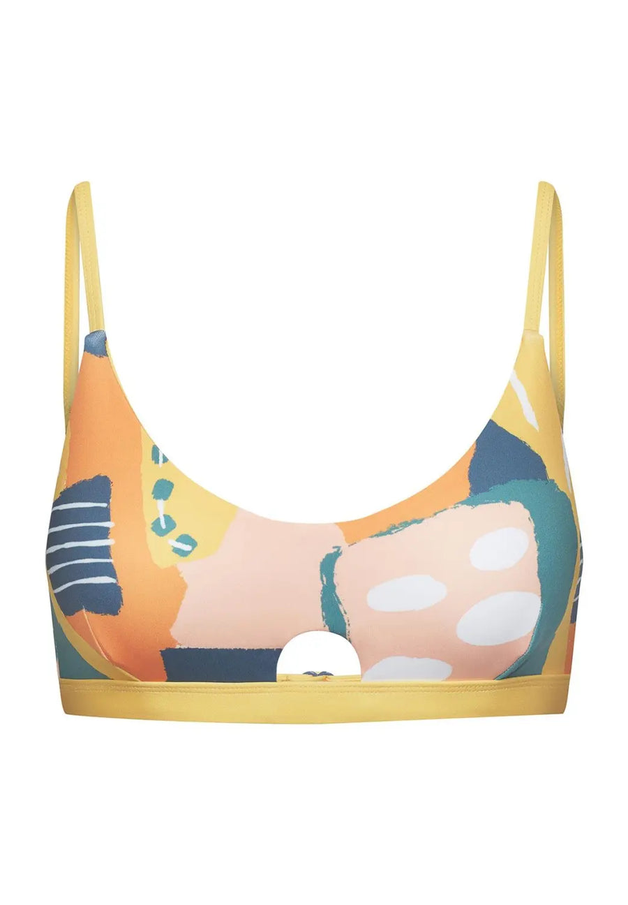 Diani Bikini Top Reversible in Painting Print / Little Dolphin - boochen eco-conscious surfwear