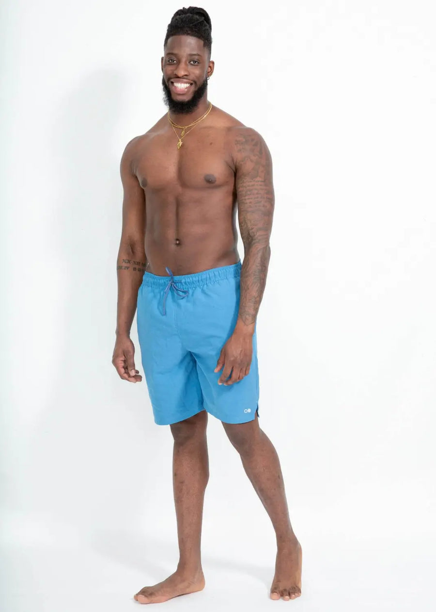 boochen eco man's boardshorts, sustainable boardshorts, beachshorts, nachhaltige badehose skylight