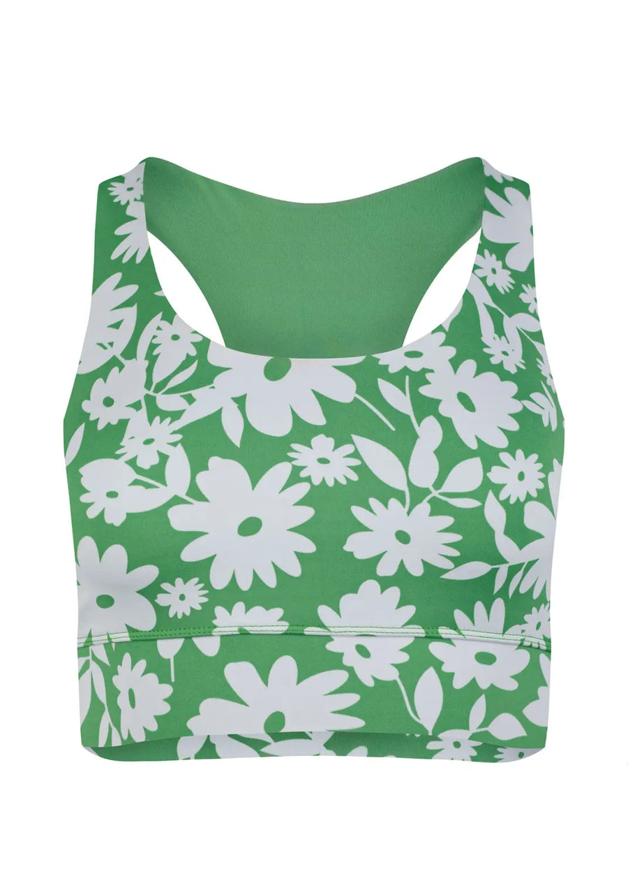 Sports Bra Ubud in Green Moonflower - Sports Bra