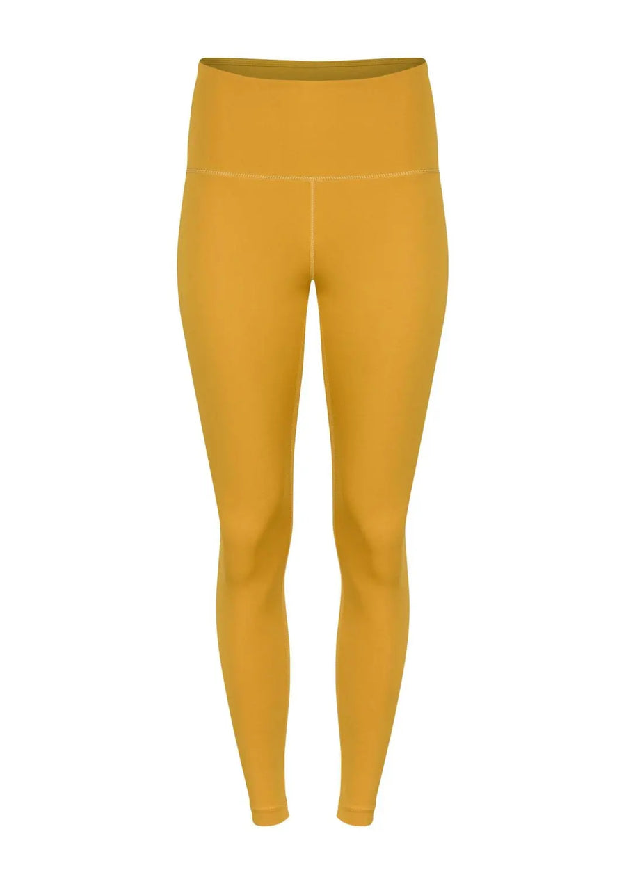 boochen eco-friendly leggings in senf yellow, sustainable fashion, sustainable leggings, yoga, nachhaltige leggings im gelb